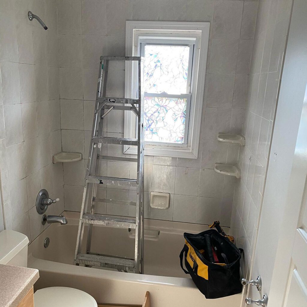 bathroom renovation in Bay Shore before shot